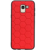 Hexagon Hard Case for Samsung Galaxy J6 Red