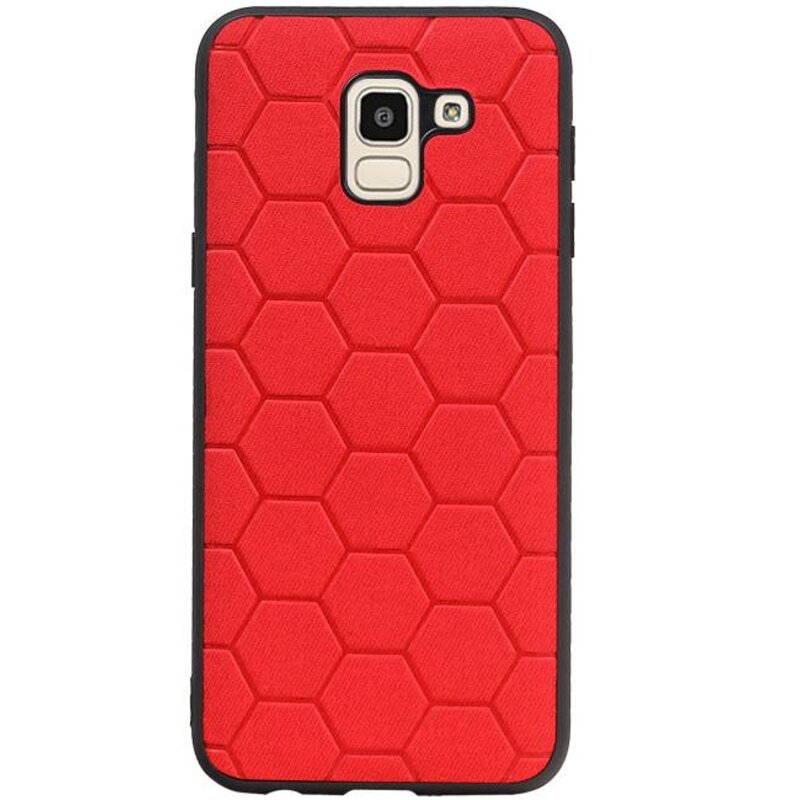 Hexagon Hard Case for Samsung Galaxy J6 Red
