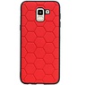 Estuche rígido hexagonal para Samsung Galaxy J6 rojo