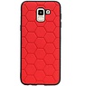 Étui rigide hexagonal pour Samsung Galaxy J6 rouge