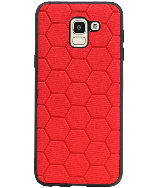 Estuche rígido hexagonal para Samsung Galaxy J6 rojo