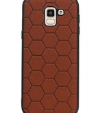 Hexagon Hard Case pour Samsung Galaxy J6 Brown