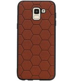 Hexagon Hard Case pour Samsung Galaxy J6 Brown