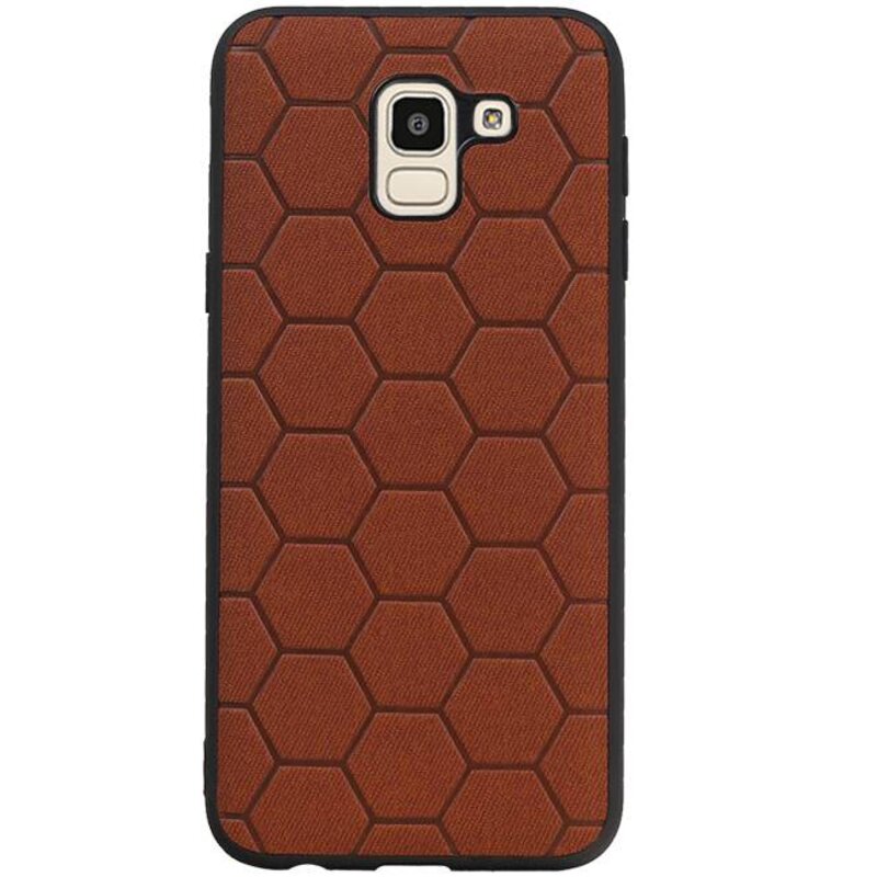Hexagon Hard Case pour Samsung Galaxy J6 Brown