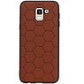 Estuche rígido hexagonal para Samsung Galaxy J6 Marrón