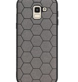Étui rigide hexagonal pour Samsung Galaxy J6 gris