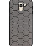 Hexagon Hard Case für Samsung Galaxy J6 Grau