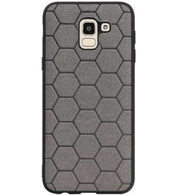 Custodia rigida esagonale per Samsung Galaxy J6 grigio