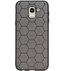 Étui rigide hexagonal pour Samsung Galaxy J6 gris