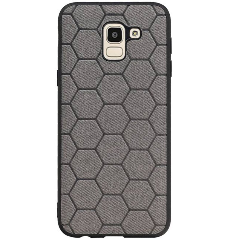Hexagon Hard Case for Samsung Galaxy J6 Gray