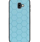 Étui rigide hexagonal pour Samsung Galaxy J6 Plus bleu