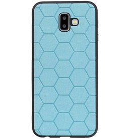 Étui rigide hexagonal pour Samsung Galaxy J6 Plus bleu