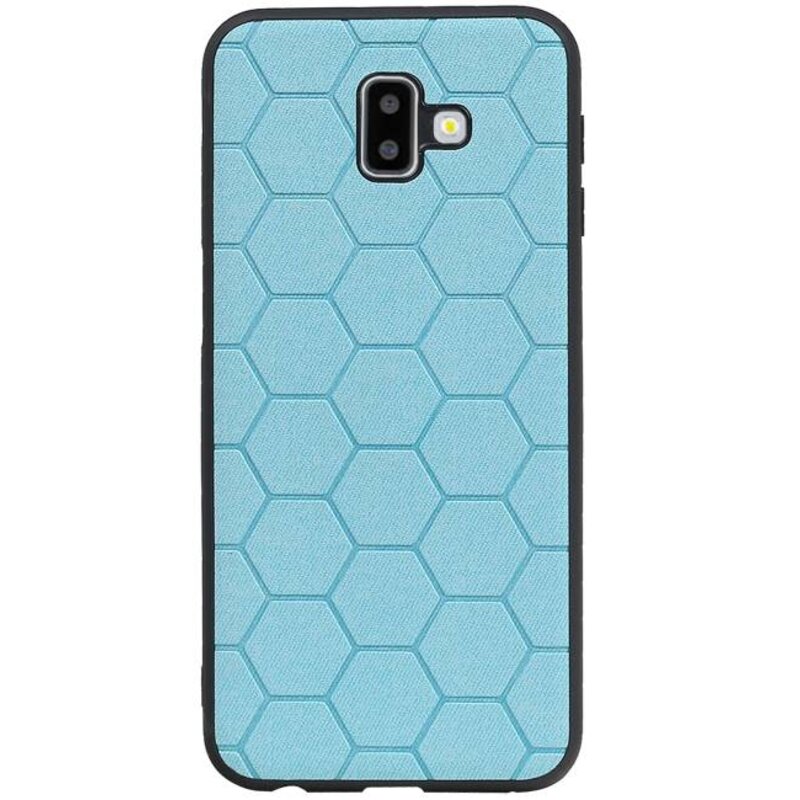 Étui rigide hexagonal pour Samsung Galaxy J6 Plus bleu