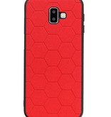 Étui rigide hexagonal pour Samsung Galaxy J6 Plus rouge