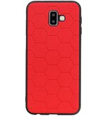 Étui rigide hexagonal pour Samsung Galaxy J6 Plus rouge