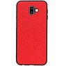 Étui rigide hexagonal pour Samsung Galaxy J6 Plus rouge