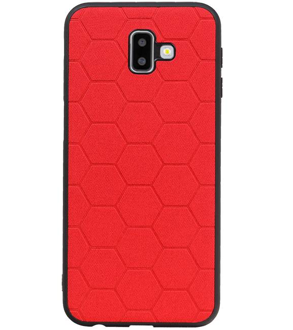 Estuche rígido hexagonal para Samsung Galaxy J6 Plus rojo