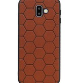 Estuche rígido hexagonal para Samsung Galaxy J6 Plus marrón