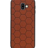 Hexagon Hard Case voor Samsung Galaxy J6 Plus Bruin