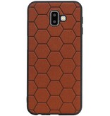 Étui rigide hexagonal pour Samsung Galaxy J6 Plus marron