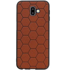 Estuche rígido hexagonal para Samsung Galaxy J6 Plus marrón