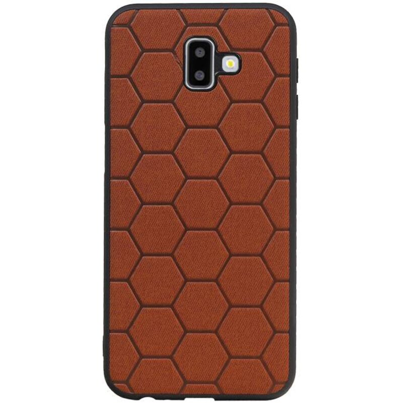 Estuche rígido hexagonal para Samsung Galaxy J6 Plus marrón