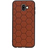 Estuche rígido hexagonal para Samsung Galaxy J6 Plus marrón