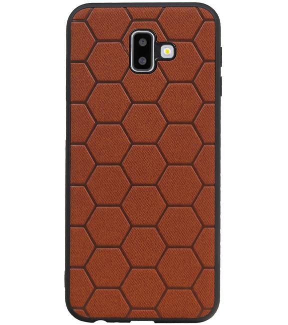 Estuche rígido hexagonal para Samsung Galaxy J6 Plus marrón