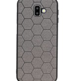 Estuche rígido hexagonal para Samsung Galaxy J6 Plus gris
