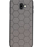 Étui rigide hexagonal pour Samsung Galaxy J6 Plus gris