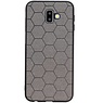 Hexagon Hard Case voor Samsung Galaxy J6 Plus Grijs