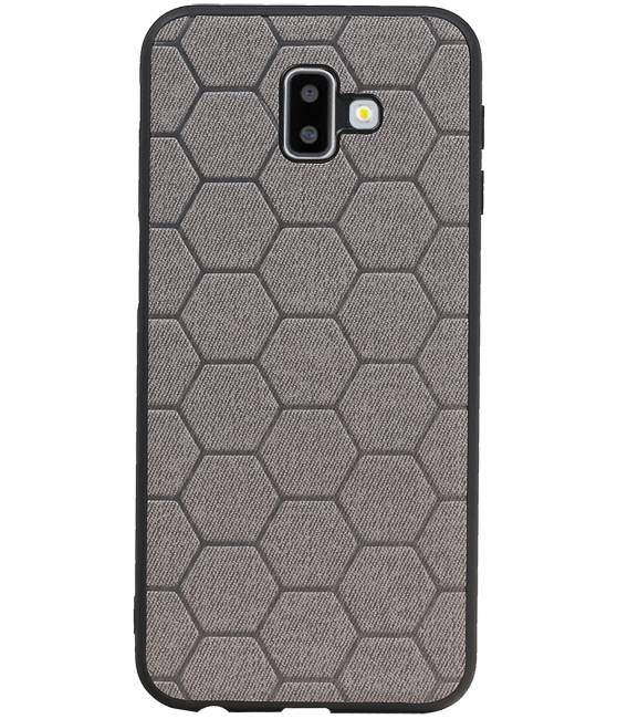 Estuche rígido hexagonal para Samsung Galaxy J6 Plus gris