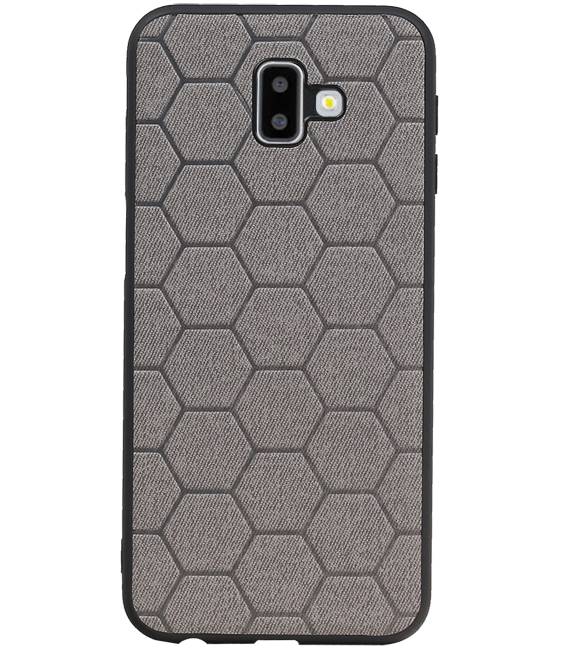 Hexagon Hard Case til Samsung Galaxy J6 Plus Grå