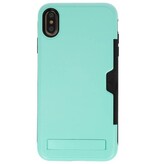 Tough Armor Card Holder Stand Taske til iPhone XS Max Turkis
