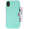 Tough Armor Card Holder Stand Case for iPhone XS Max Turquoise