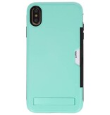 Tough Armor Card Holder Stand Case for iPhone XS Max Turquoise