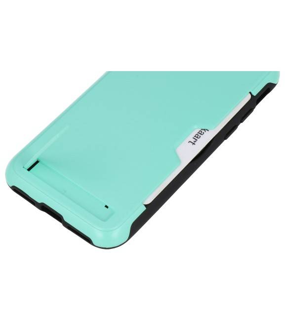 Tough Armor Card Holder Stand Case for iPhone XS Max Turquoise