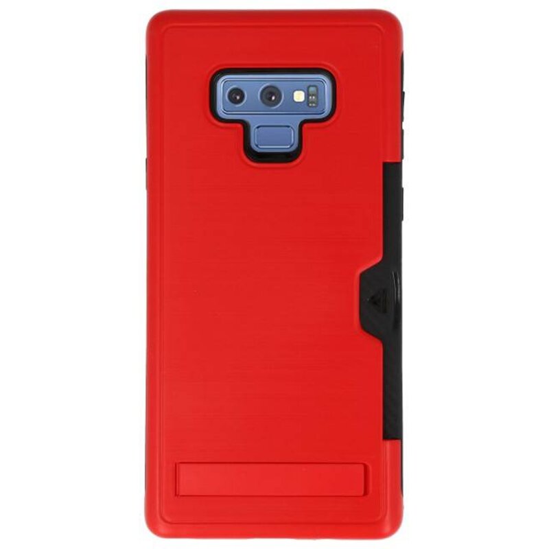 Tough Armor Kaarthouder Stand Hoesje voor Note 9 Rood