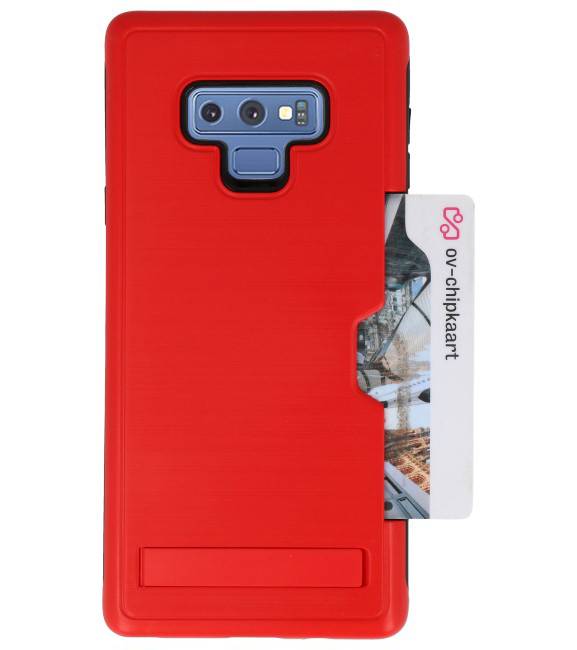 Tough Armor Card Stand Stand Case for Note 9 Red