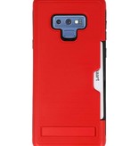 Tough Armor Kaarthouder Stand Hoesje voor Note 9 Rood