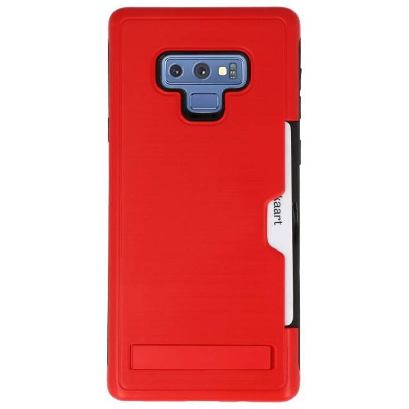 Tough Armor Kaarthouder Stand Hoesje voor Note 9 Rood