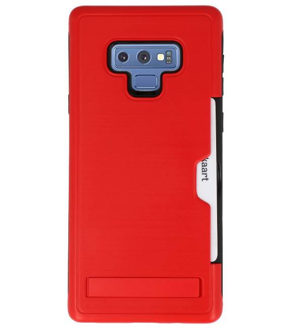 Tough Armor Kaarthouder Stand Hoesje voor Note 9 Rood