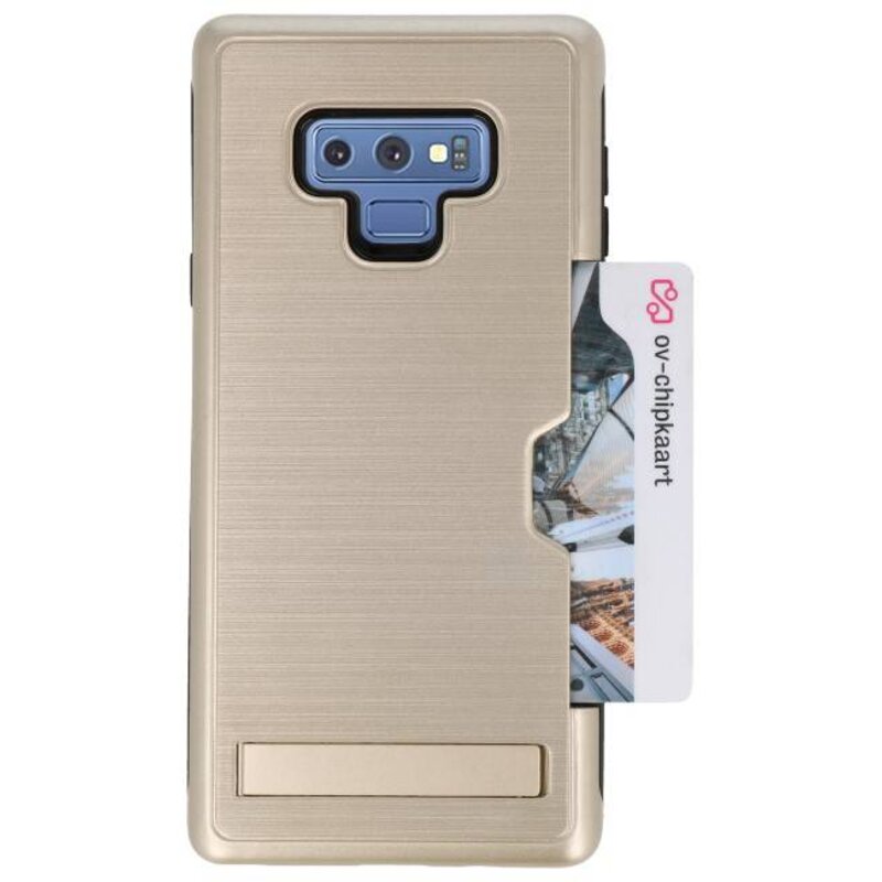 Tough Armor Kaarthouder Stand Hoesje voor Note 9 Goud