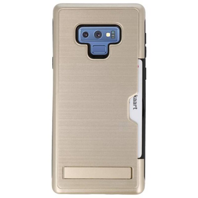 Tough Armor Kaarthouder Stand Hoesje voor Note 9 Goud