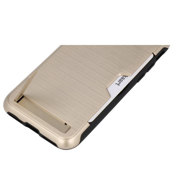 Estuche resistente con soporte para tarjetas de armadura para Note 9 Gold