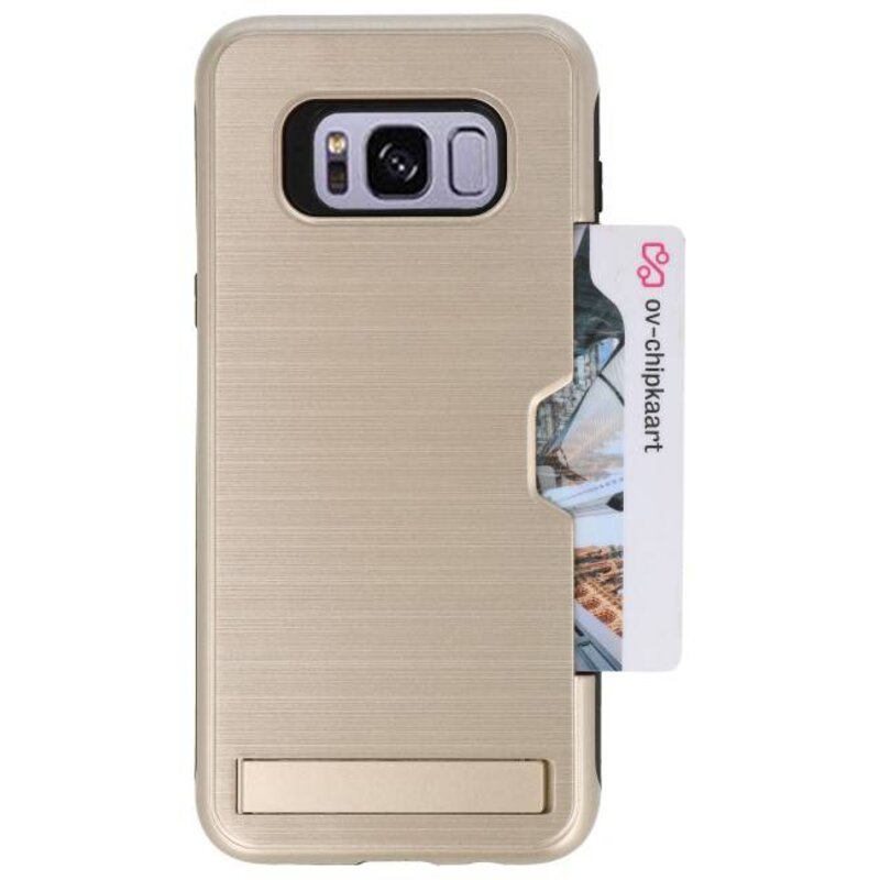 Tough Armor Card Stand Stand Case for Galaxy S8 Plus Gold
