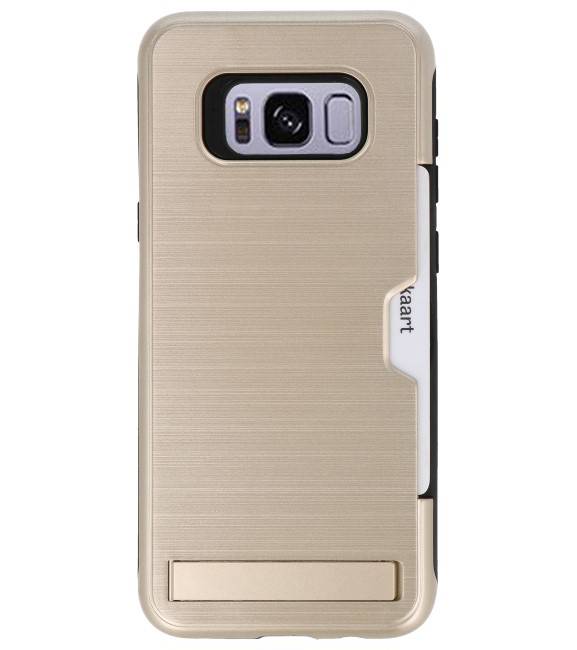 Tough Armor Kaarthouder Stand Hoesje voor Galaxy S8 Plus Goud