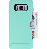 Tough Armor Kaarthouder Stand Hoesje voor Galaxy S8 Plus Turquoise