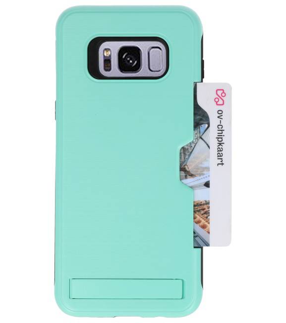 Tough Armor Kaarthouder Stand Hoesje voor Galaxy S8 Plus Turquoise