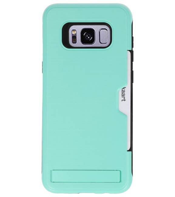 Tough Armor Kaarthouder Stand Hoesje voor Galaxy S8 Plus Turquoise